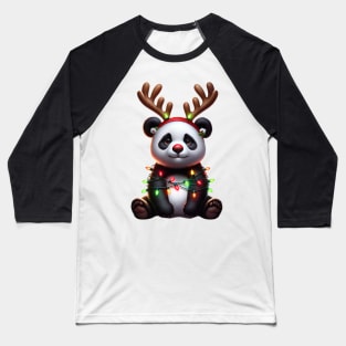 Christmas Red Nose Panda Bear Baseball T-Shirt